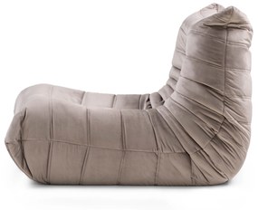 Designové sametové křeslo Fugi hnědo-šedé