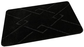 Kúpeľňový koberček Moreno čierny, kosoštvorce