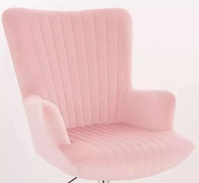 LuxuryForm DESIGN Kreslo AMADEO VELUR na zlatom kríži - ružové