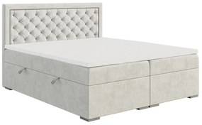 Manželská posteľ Boxspring 180 cm Bohem (slonovinová) (s matracom a úl. priestorom). Vlastná spoľahlivá doprava až k Vám domov. 1043356