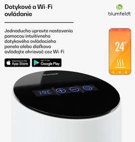 Blumfeldt SmartFlow Tower infračervený sálavý ohrievač, 700 W, 360° distribúcia tepla, WLAN-ovládanie