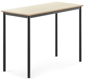 Stôl SONITUS, 1200x600x900 mm, HPL - breza, antracit