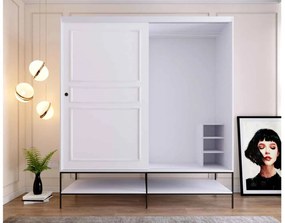 Dizajnová šatníková skriňa Hasani 190 cm biela