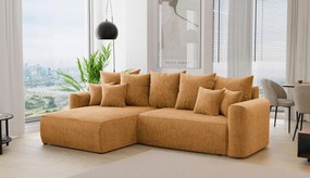 Rohová sedačka Baria (L) (horčicová). Akcia -20%. Vlastná spoľahlivá doprava až k Vám domov. 1133079