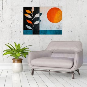 Obraz - Abstrakcia rastliny a slnka (70x50 cm)