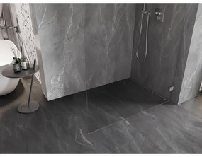 Mexen, Mexen Lunar L sprchová stena pravá 120 x 200 cm, priehľadná 8 mm, brúsený nikel - 830L-120-000-97-00-P