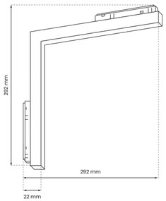 LED Svietidlo do lištového systému MAGNETIC TRACK L-DOWN LED/24W/48V 4000K čierna
