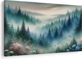 Obraz - Lesná krajina s hmlou (90x60 cm)