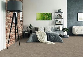 ITC, Koberec metráž Velvet Rock 6954, na mieru, šíře 4m, hnedá, twinback (filc+juta), obchodné priestory