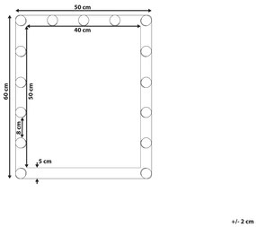 Nástenné LED zrkadlo kovové 50 x 60 cm čierne ODENAS Beliani