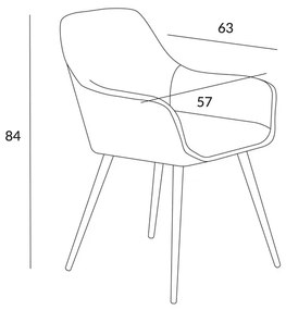 Jedálenská stolička CHERRY zamatová sivá ALL 999165