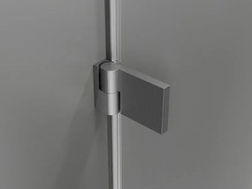 Mexen Lunar-B, pravé otočné sprchové dvere 140 cm, 8mm číre sklo, brúsený grafit profil, 832S-140-050-66-00-P