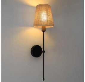 Nástenné svietidlo MADELA 1xE14/40W/230V juta/čierna