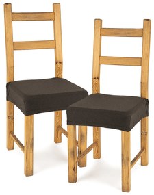 4home Multielastický poťah na sedák na stoličku Comfort hnedá, 40 - 50 cm, sada 2 ks