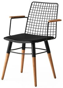 Súprava jedálenských stoličiek Trend Black and Walnut, 2 ks