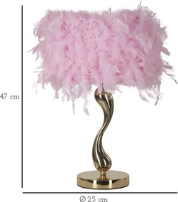 Stolová lampa Cart 47 cm ružovo-zlatá