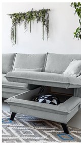 Svetlosivá rozkladacia rohová pohovka Miuform Charming Charlie, pravý roh