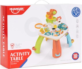 HUANGER Interaktívny vzdelávací stolík pre deti 18m+ - dráha na loptičky, hudobné piano tukán