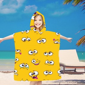 Detské pončo SMILE žlté 60x120 cm