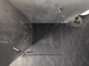 Mexen Lunar Duo výklopný sprchový kút 95 x 95 cm, 8mm číre sklo, chrómový profil, 834-095L-095P-01-00