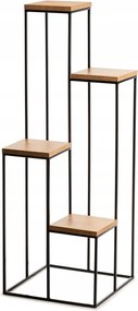 STOJAN NA KVETINÁČ KASKADA 110X40X40 CM ČIERNA/HNEDÁ