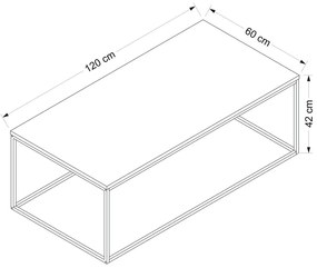 Dizajnový konferenčný stolík Hanayo 120 cm antracitový