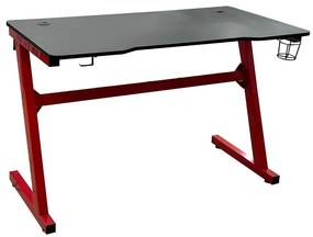 Písací stôl pre hráča Diodor 8768 čierna/červená+LED