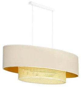 Duolla - Luster na lanku DOUBLE OVAL RATTAN 2xE27/15W/230V krémová/ratan