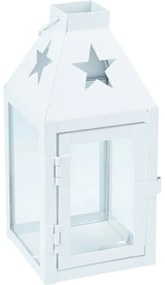 Kovový lampáš Hey star biela, 8 x 8 x 17 cm