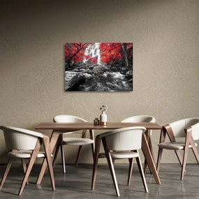 Sklenený obraz - Vodopády v jesennej krajine (70x50 cm)