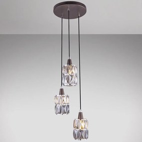 Závesné svietidlo 15761-3 hnedé, krištáľ LW3