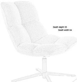 Krémové otočné kreslo z textílie buklé Bros – White Label