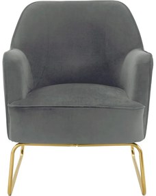 Sivé zamatové kreslo Joshua - Støraa