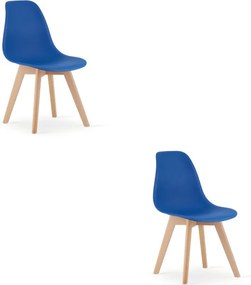 Set dvoch jedálenských stoličiek KITO modré / naturálne nohy (2 ks)