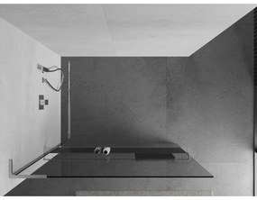 Mexen Kioto+ L, sprchová zástena Walk-In s poličkou a vešiakom 75 x 200 cm, 8mm číre sklo, chrómový profil, 800-075-123-01-00