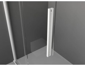 Mexen Velar L, posuvná sprchová zástena Walk-in 90 x 200 cm, 8mm sklo námraza, biela matná, 871-090-003-33-20