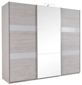 Skriňa Verdek SZ250 VD13, Farby: dub monastery / dub monastery + čierny lesk, Osvetlenie: osvetlenie LED