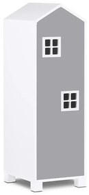 Detská skriňa domček 126 cm - šedá