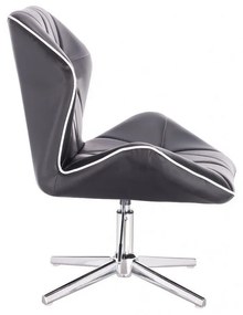 LuxuryForm DESIGN Stolička MILANO MAX na striebornom kríži - čierna