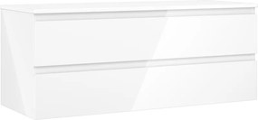 Mexen Orio, kúpeľňová skrinka 120 cm s hornou časťou, 2 zásuvky, biela lesklá, 91A10-12047-2-BFFC00