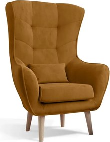 Moderné kreslo ARTUR, horčicová (Monolith 48)