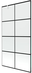Mexen Next vaňová zástena jednokrídlová 100 x 150 cm, Čierny vzor, Biela - 895-100-000-00-77-20