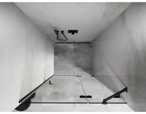 Mexen, Mexen Lunar pravé otočné sprchové dvere 110 cm, transparentné, pištoľový kov - 834-110-000-95-00-P