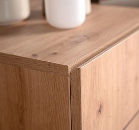 Široká komoda so zásuvkami Nola, dub artisan/čierna