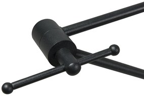 Závesné svietidlo čierne s dvojvrstvovým zamatovým tienidlom s dizajnom listov a béžovou farbou - Blitz