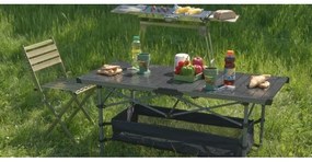 Skladací kempingový stôl 123x55cm antracit