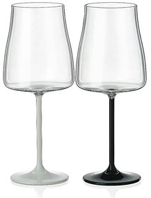 Crystalex poháre Black White stems 400 ml 2 ks