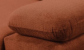 Rohová sedačka Aldon, tehlová štruktúrovaná látka, ľavý roh