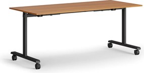 Mobilný stôl MATCH, 180x80 cm, čierna podnož, čerešňa
