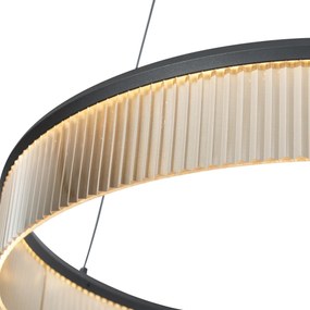 Moderné závesné svietidlo čierne 59cm vrátane LED 3-krokového stmievania - Anello Chandelier
